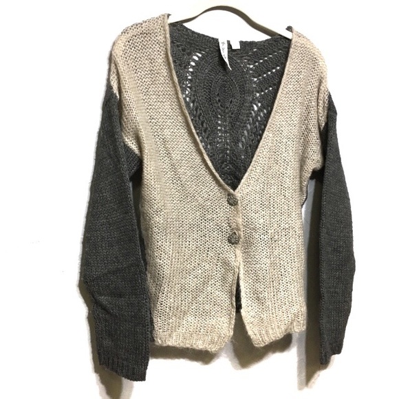 Others Follow Grey Loose Knit Patterned Cardigan - Picture 1 of 7